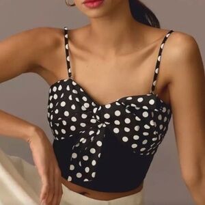 Dolan by Anthropologie polka dot bandeau strapless top